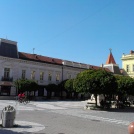 Main square with the townhall in the town of Komtrno